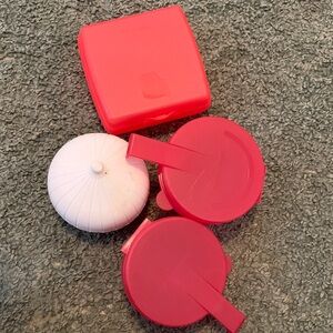 Tupperware Red and White Food Storage set